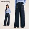 BARRY BANNY Girls' Loose Wide-Leg Denim Pants