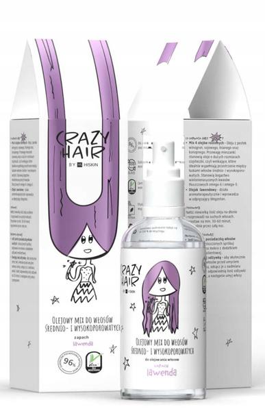 Hiskin Crazy Hair Olej Mix Do Włosów Średnio I Wysokoporowatych Lawenda 100Ml