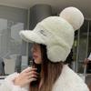 Lamb Wool Thermal Cap Women's Winter Thickened Baseball Cap Cold Cycling Plush Ear Protection Wool Cap