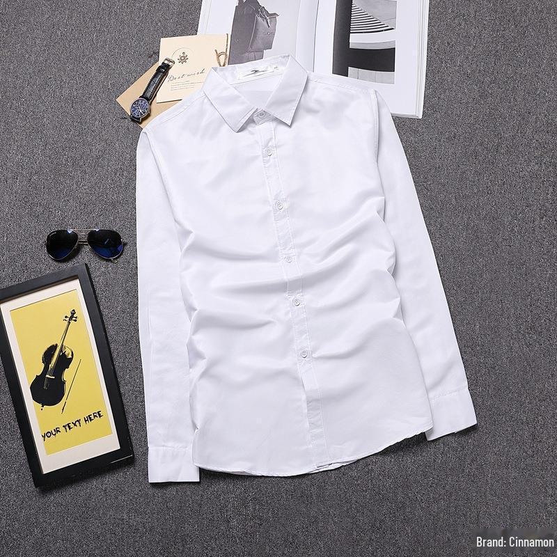 Мужская однотонная деловая рубашка с длинным рукавом - Весенняя коллекция 2020 г.