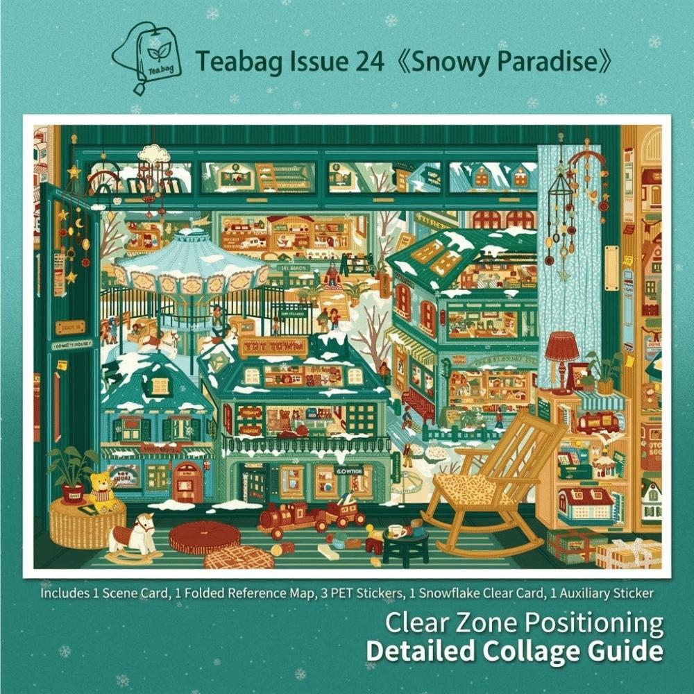 1 Set Winter Landscape Stickers Creative DIY Sticker Kawaii Pocket Scene Sticker Journal Decoration