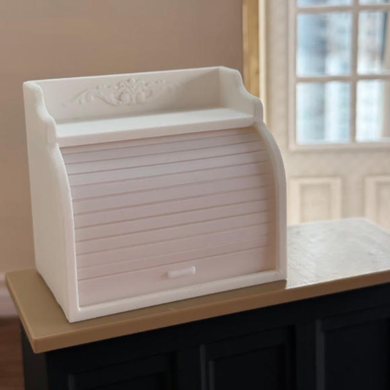 1Pcs 1 12 Miniature Bread Box European Roller Shutter Dollhouse Accessory for Realistic Kitchen Decor