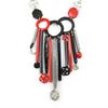 [J3190] - Designer Necklace 'Pimprenelle' Black Red Gray