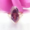 Creative New In Copper Plated Rose Gold Inlaid Ruby Rings for Women Geometry Style Charms Wedding Zircon Opening