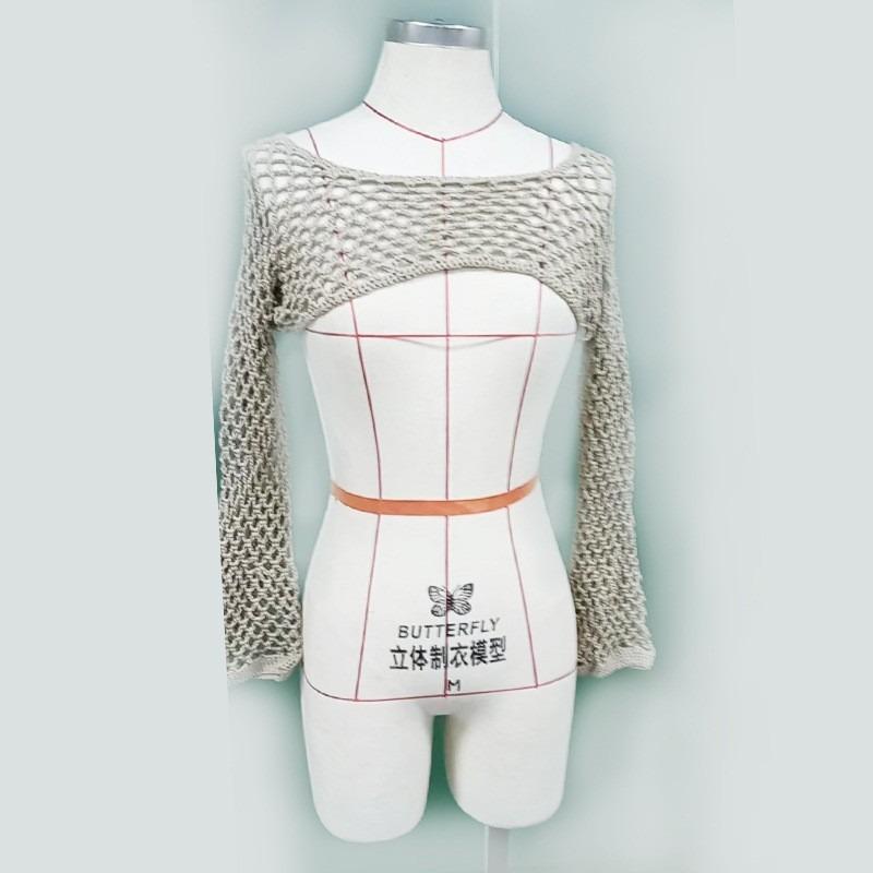 Женские накидки на осень, женский свитер с крючком для рук, повседневный, ультракороткий, расклешенный рукав, сексуальный, сетчатый, накидка