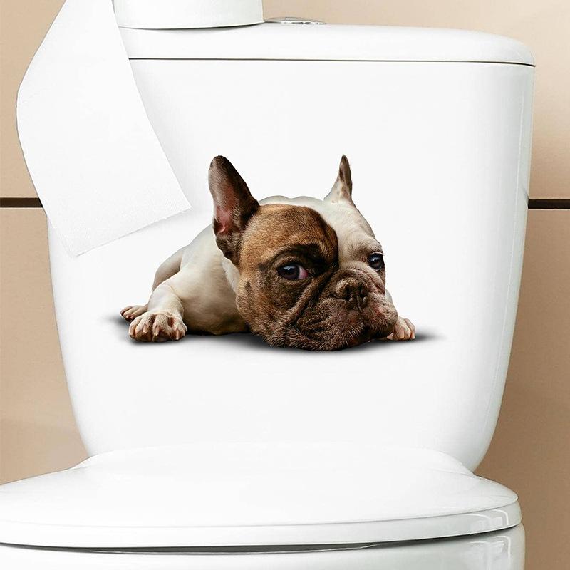 Креативная реалистичная 3D наклейка на унитаз с милым котом Vision, забавная наклейка с изображением животных для ванной комнаты, декор крышки унитаза, самоклеящаяся ПВХ, водонепроницаемая картина