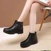 2026 Winter New Leather Boots Woman's Gaobang Flat Bottom Shoes Trend Warm Cotton Shoes Soft Bottom Non-slip Wool Women Boots