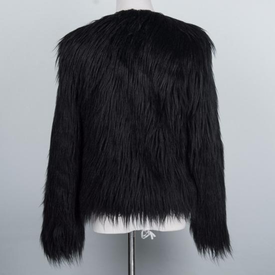 Women's Long Sleeve Fluffy Coat Open Front Faux Fur Cardigan Furry Parka Shaggy Jacket Winter Warm Outerwear