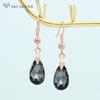 Модные элегантные серьги с каплями воды и красочными кристаллами, висячие серьги для женщин, ювелирные изделия цвета розового золота