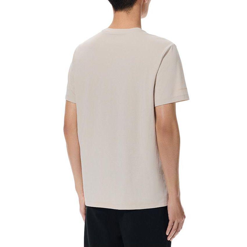 Anta УФ-стойкая трикотажная спортивная футболка с буквенным принтом и короткими рукавами, мужские топы светло-золотисто-коричневого цвета 152320148-2