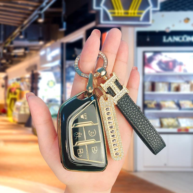 Cadillac Key Case Full Cover for CT5, CT4, CT6, XT5, XT4, XT6, ATSL - High-End Car Shell Buckle