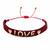 Go2boho Браслет-нить Красный Плетеный Буквы LOVE Бисер Полиэфирная нить Регулируемый Модный Унисекс Подарок Украшение