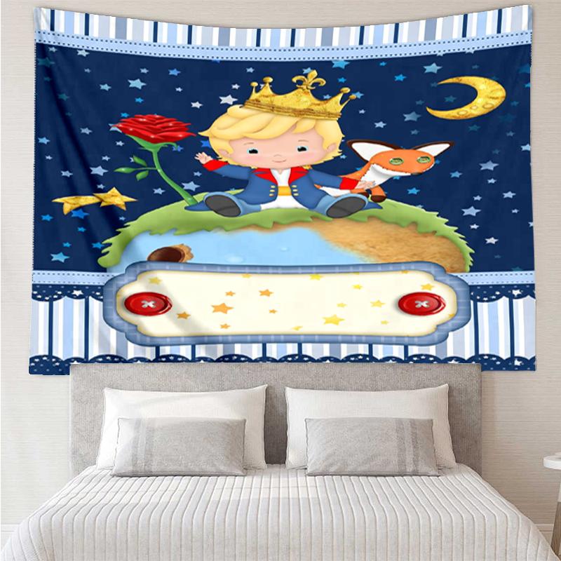 The Little Prince Print Tapestry, Backdrop, Easy Setup, Ideal for Bedroom, Office & Living Room, with Aesthetic Wall Hanging Decor.