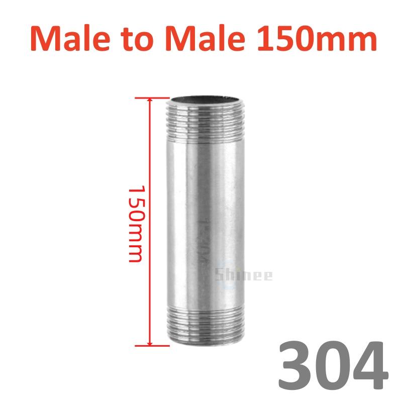 Длина 100/150/200/300 мм 1/4" 3/8" 1/2" 3/4"-2” BSP Наружная резьба Длинный ниппель 304 Нержавеющая сталь Трубный фитинг Соединитель Адаптер