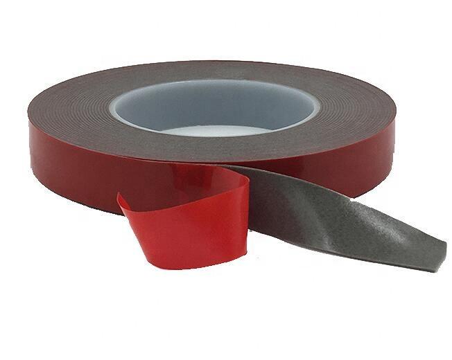 1.0mm Industrial Waterproof Heavy Duty No Reside Self Adhesive Red Film Double Sided Acrylic Foam Mounting Tape for Auto Car