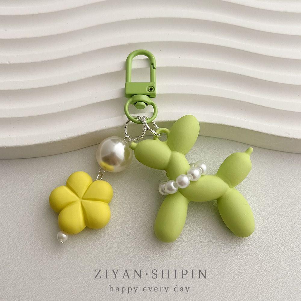 Acrylic Jelly Dog Key Chain Cute Puppy Keyring Creative Dog Balloon Keychain  Couple