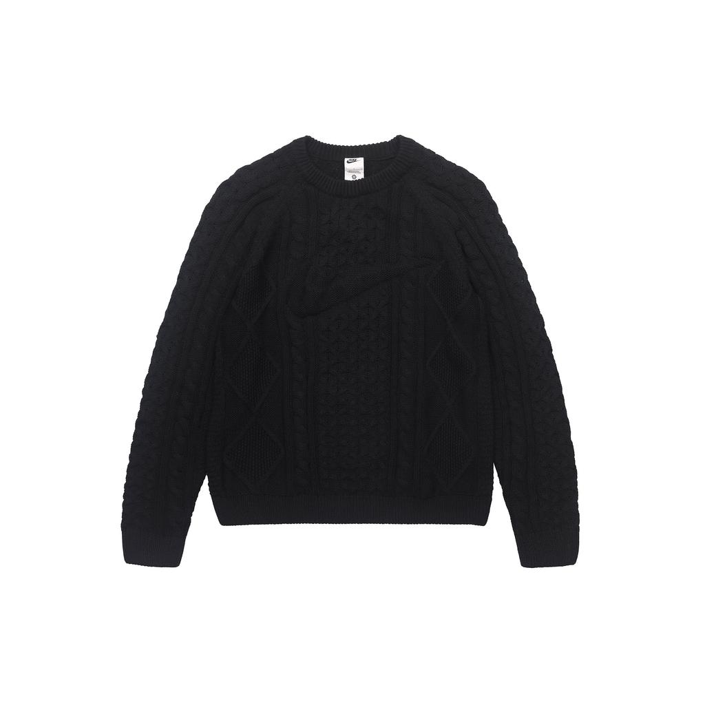 Nike Cable Knit L/S Sweater (Asia Sizing) Black Men Streetwear DQ5177-010