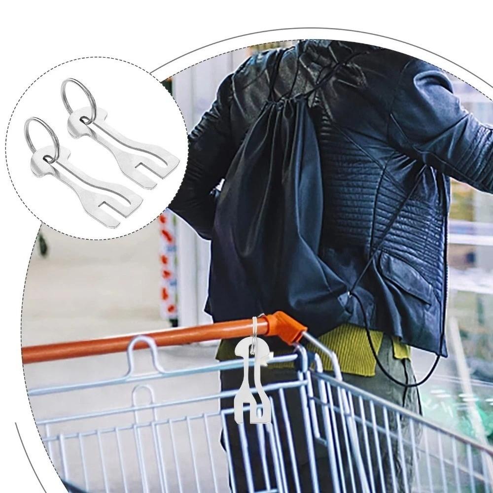 Anti-loss Trolley Token Keychain Zinc Zinc Alloy Removable Release Keyring Shopping Cart Token Daily