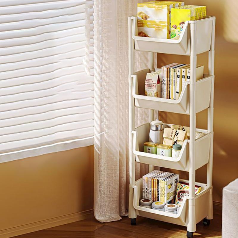 Trolley Bookshelf Movable Bookshelf Mobile Kitchen Storage Rack Snack Cart Storage Rack Multi-Layer Storages Shelve With Wheels