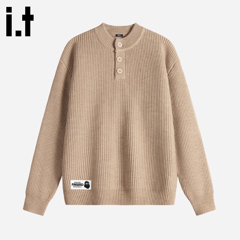 Fingercroxx Men's Henry Collar Casual Sweater