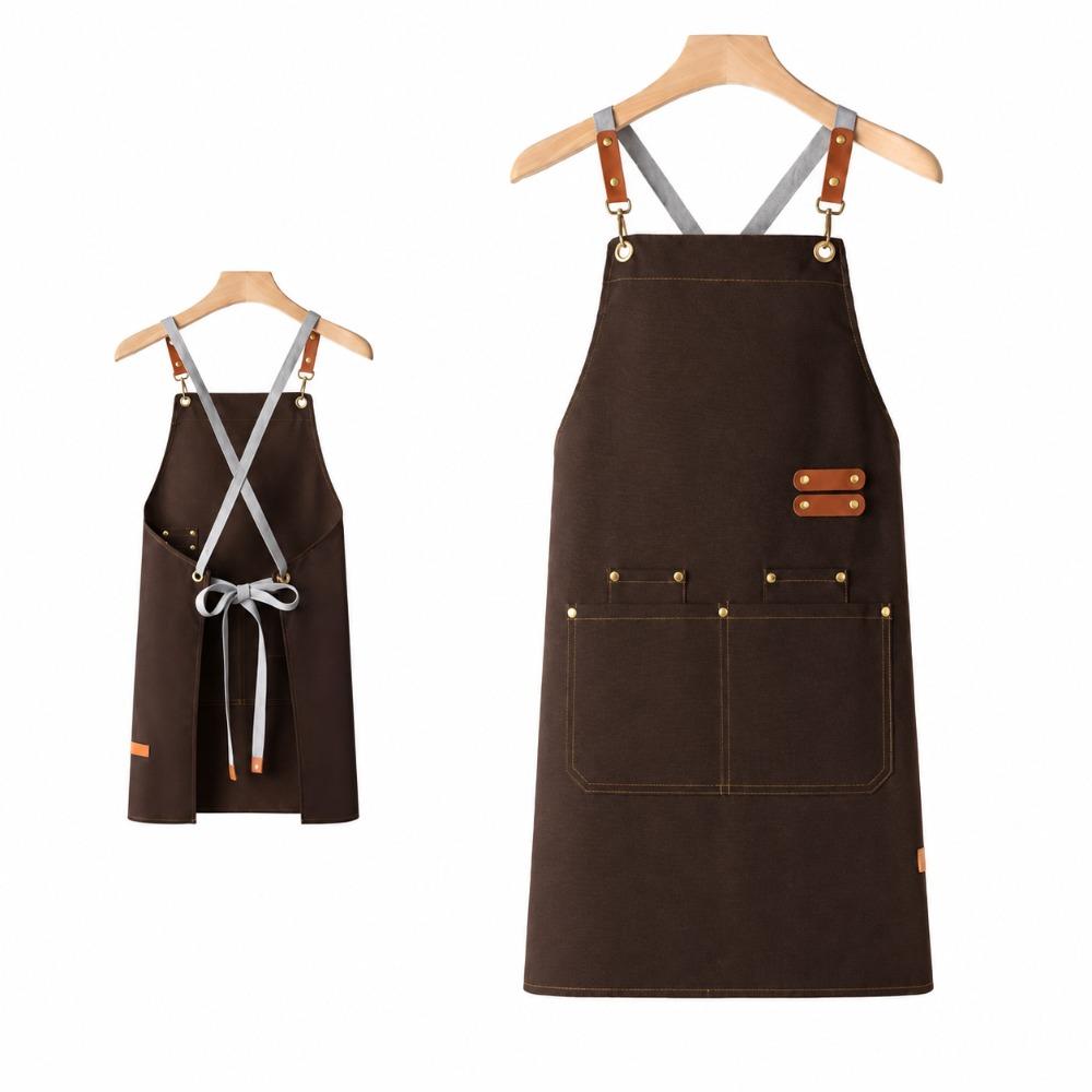 Oil Resistant Canvas Apron Adjustable Straps Cooking Apron Gifts Restaurant Apron Restaurant Work