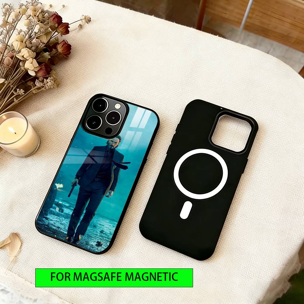 John Wick Phone Case For iPhone17,16,15,14,13,12,11 Plus,Pro Magnetic For Magsafe Wireless Charging