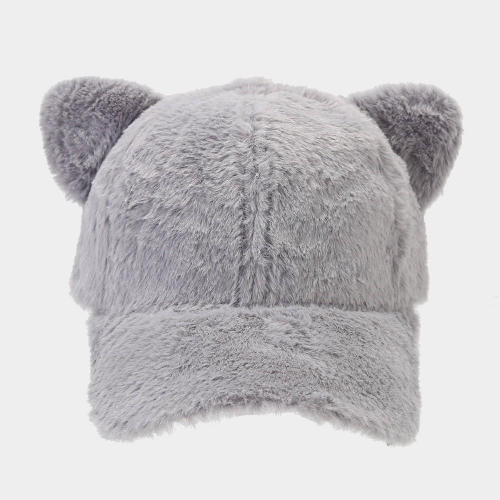 Cute Cat Ear Plush Baseball Cap Thicken Cat Ears Baseball Cap Cute Women Hats Winter