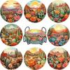 8 Pieces/set of Diamond Painted Cactus Patterned Coasters, DIY Coasters with Holder, Suitable for Beginners and Adults, Art and Craft Supplies Gifts