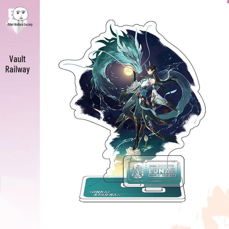 Набор Фигурок miHoYo Star Rail Светлячок Дань Хэн Луна: Ахерон, Авантюрин, Кафка, Серебряный Волк, Цзинлю, Сюэи Стенды