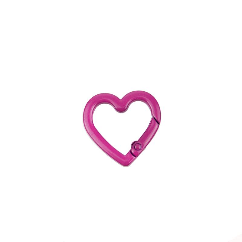 Heart-Shaped Colorful Spring Buckle Keychain DIY Jewelry Accessories