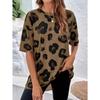 Summer Fashionable Leopard Print Oversized Round Neck Women's Basic T-Shirt Short Sleeve Men's T-shirt Tops Tee