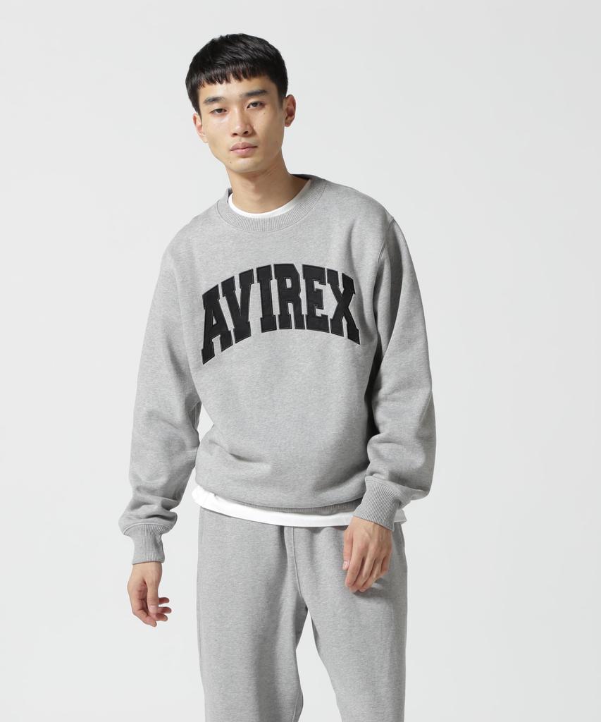 Avirex DAILY Толстовка с длинным рукавом и круглым вырезом с логотипом, Мужская XL (382 Оксфорд) (Код продукта: 783-3932003)