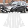 6 шт. для SsangYong Rexton 2002-2017 Накладки на стойки, Молдинги окон автомобиля, Накладки на стойки B/C, Серебристые аксессуары