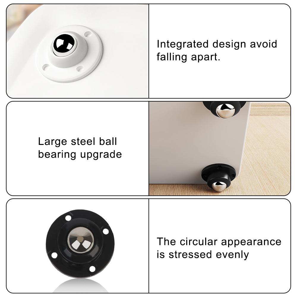 4 шт. мини-поворотные колеса из нержавеющей стали для настольных стульев, ролики с вращением на 360°, самоклеящиеся ролики, универсальное колесо