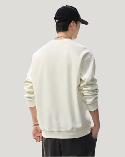 Men's Autumn/Winter Sweatshirt, Long Sleeve, Plus Size, Simple, Stylish, Round Collar, Popular, Solid Color, Pullover, Cool, Casual, Loose Fit, Comfor