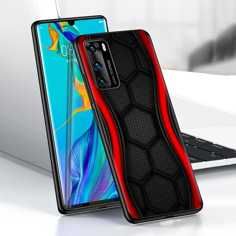 Sports Car Carbon Fibre Case for Huawei P30 P Smart Z P40 Lite E P20 Y6 Y7 Y9 Honor 8X Play 9A 50 20 Pro Black Soft Phone Cover