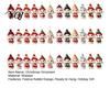 Christmas Garland Hanging Ornaments Bunny Wooden Ornament, 2D Flat Rabbit Decor with Santa Indoor Holiday Party Decorations Hat, Tree Pendant