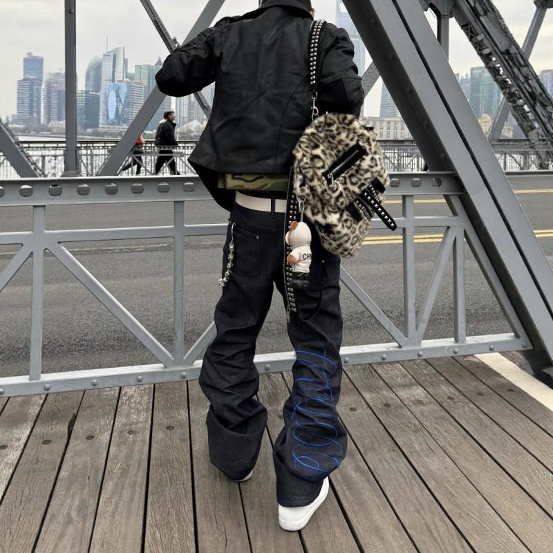 Mens Straight Leg Jeans Washed Denim Casual All-match Youth Fashion