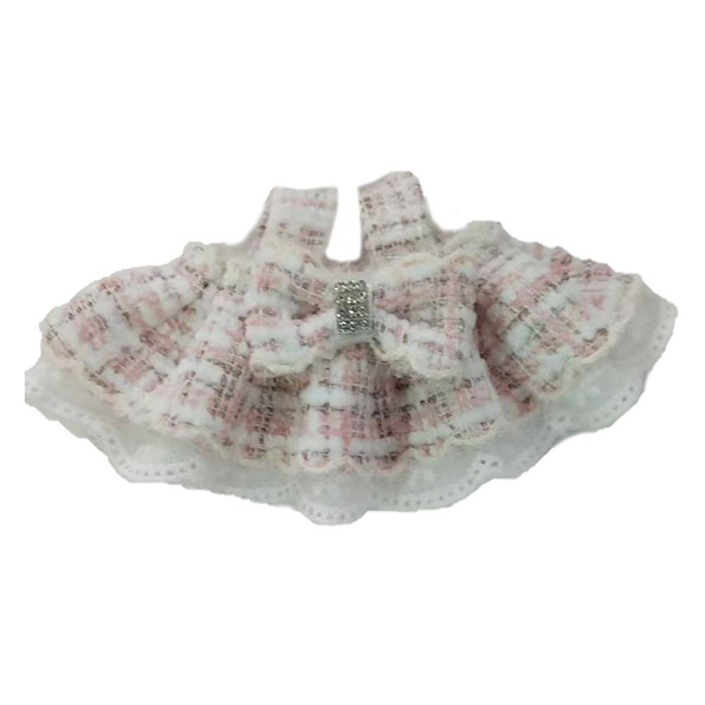 Cute Bow Lace Dress Retro Doll Accessories Fashion Girl Gift Toy for 10-15cm Cotton Doll