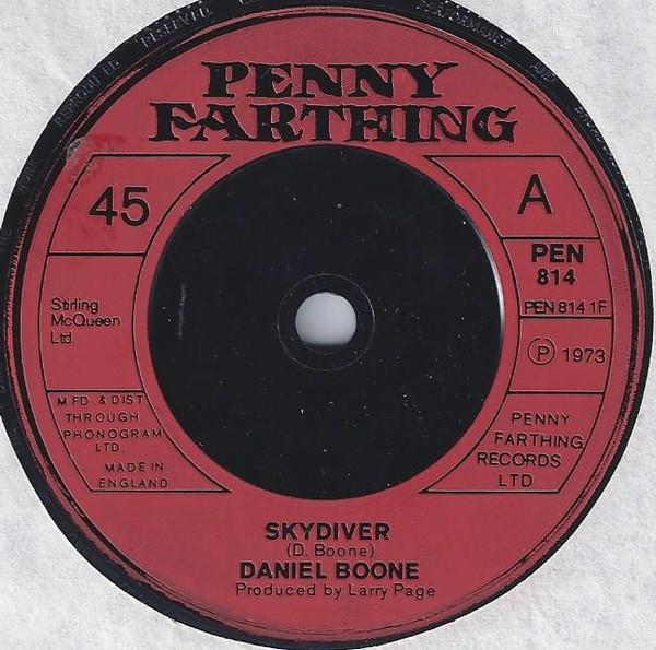 7-дюймовая пластинка DANIEL BOONE - Skydiver PEN814 Penny Farthing 1973 UK Rock Б/у