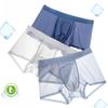 Ультратонкие трусы-боксеры Ice Silk, мужские полупрозрачные бесшовные сексуальные мужские шорты-боксеры размера плюс L-4XL