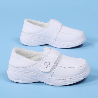 Женские туфли на плоской подошве с мягкой нескользящей подошвой - Бархатная подкладка для тепла осенью и зимой