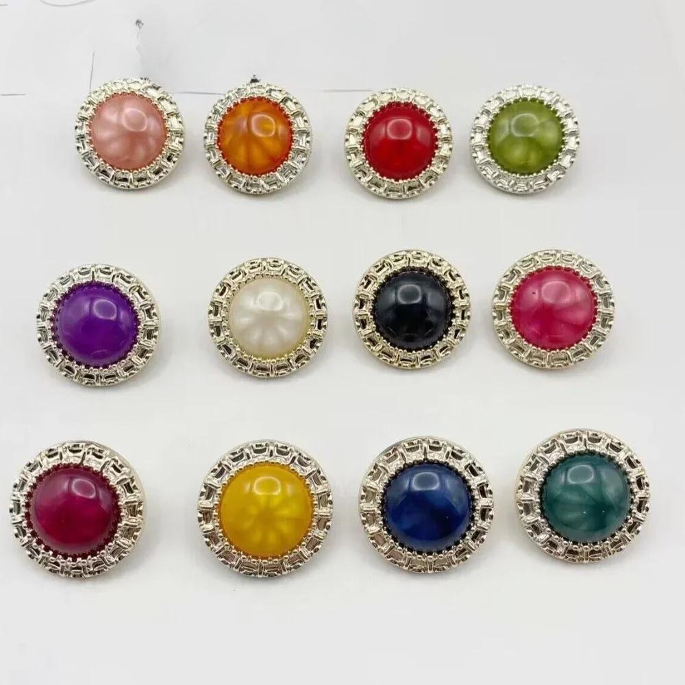 10 шт./лот красочные пуговицы 21/25 мм золотого цвета пластиковые пуговицы на ножке пуговицы для пальто аксессуары для самостоятельного шитья одежды