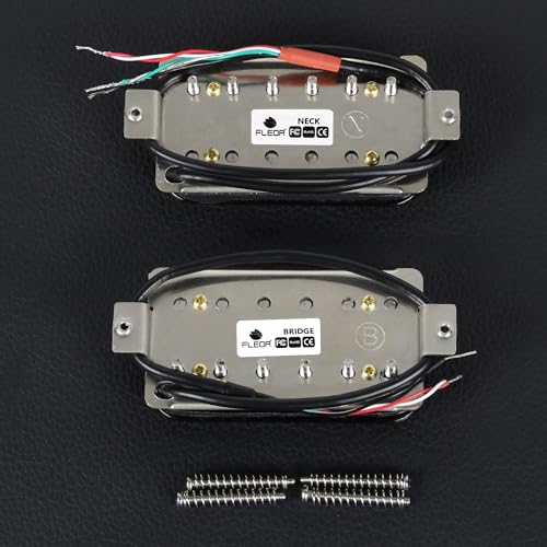 FLEOR Высокоoutputные звукосниматели для гитары Alnico 5, хамбакеры с двумя катушками, комплект для грифа и бриджа, черный