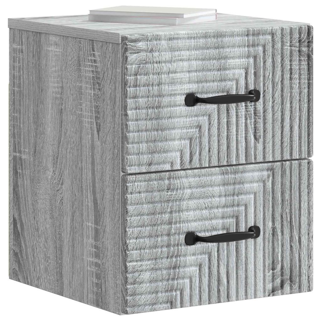 Wall Mounted Nightstand 2 pcs Grey Sonoma 34.5 x 33 x 40 cm
