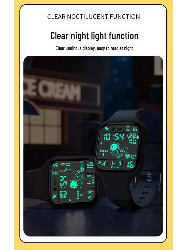 Часы астронавта-студента: Большой экран, календарь, ночник, будильник, секундомер