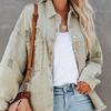 Autumn Women's Casual Denim Coat Versatile Women's Shirt Ragged Edge Hole Denim Coat Women