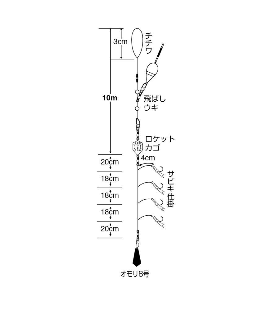 Игла Sasame Ultra Easy Flying Sabiki Basket M (САСАМЕ) (Верхний тип) С-553
