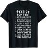 Футболка унисекс премиум-класса God's Top Ten 10 Command Иисус Христианин