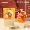 Preserved Flower Basket Building Blocks: Rose & Succulent Ornaments, Educational Toy for Girls, Ideal for Valentine's Day or June 1st Gift